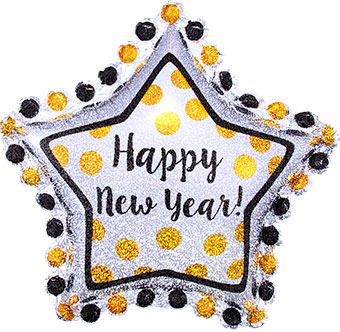 LRG SHP STAR HAPPY NEW YEAR 30 (HOLO)(PKG)(D) sale