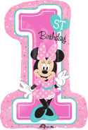 LRG SHP HB MINNIE 1ST BIRTHDAY 28 (PKG)