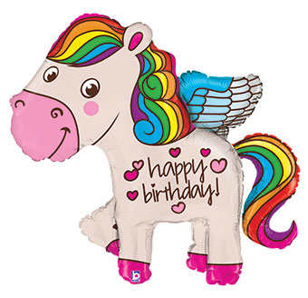 LRG SHP HB RAINBOW BIRTHDAY PONY W/ WINGS 45 (D) sale