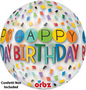 ORBZ HB RAINBOW CONFETTI CLEAR (PKG)