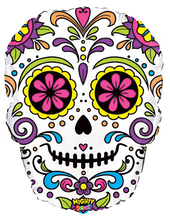 LRG SHP MIGHTY BRIGHT SUGAR SKULL 22