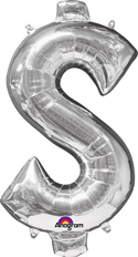 LRG SHP DOLLAR SIGN ($) SILVER ANAGRAM 32 (PKG)(D) sale