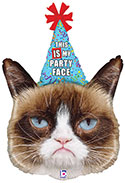 LRG SHP GRUMPY CAT PARTY FACE 36