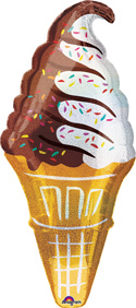 LRG SHP ICE CREAM CONE CHOCOLATE SWIRL 41 (HOLO)(PKG)