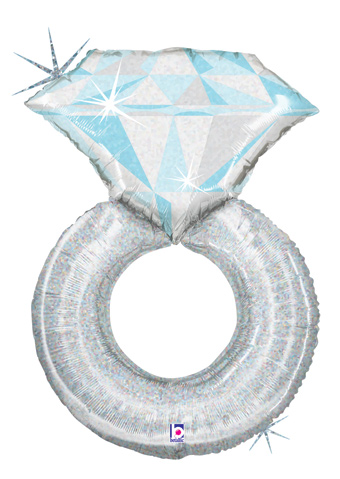 LRG SHP PLATINUM DIAMOND WEDDING RING 38 (HOLO)