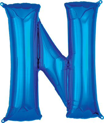 LRG SHP LETTER N BLUE ANAGRAM 32 (PKG)