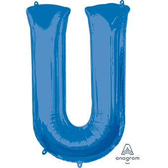 LRG SHP LETTER U BLUE ANAGRAM 33 (PKG)