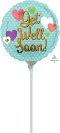 4C GET WELL SOON HEARTS  AIR FILL ONLY (D)