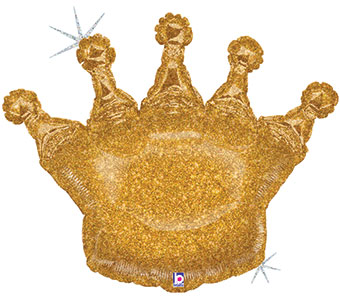 LRG SHP GLITTERING CROWN 36 (HOLO)(PKG)