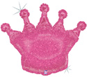 LRG SHP GLITTERING PINK CROWN (HOLO) 36