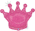 LRG SHP GLITTERING PINK CROWN (HOLO) 36 (BAG 1)