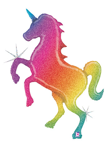 LRG SHP GLITTER RAINBOW UNICORN 54 (HOLO)(D) sale