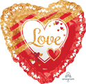 LRG SHP RED & GOLD LOVE RUFFLE (PKG)(D) sale