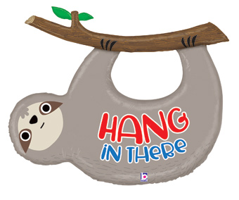 LRG SHP HANG IN THERE SLOTH 42 (PKG)