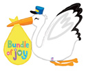 LRG SHP BUNDLE OF JOY BABY STORK 43 (PKG)