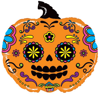 LRG SHP MIGHTY BRIGHT PUMPKIN SUGAR SKULL 21