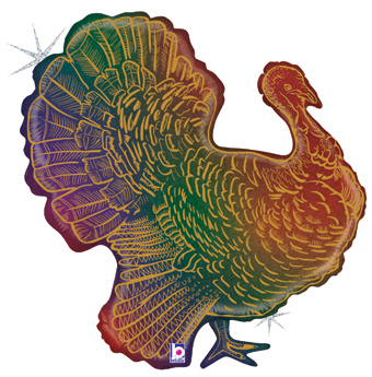 LRG SHP GLITTER TURKEY 25 (HOLO)(PKG)