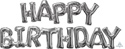 CONSUMER INFLATED PHRASE HAPPY BIRTHDAY SILVER (PKG)