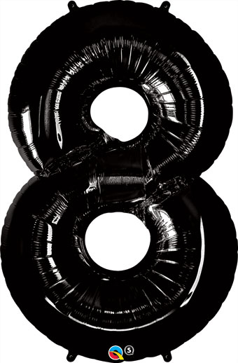 LRG SHP NUMBER 8 BLACK QUALATEX 42 (PKG)