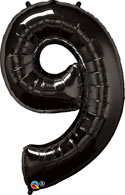 LRG SHP NUMBER 9 BLACK QUALATEX 42 (PKG)