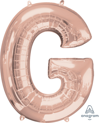 LRG SHP LETTER G ROSE GOLD ANAGRAM 32 (PKG)