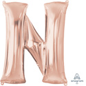 LRG SHP LETTER N ROSE GOLD ANAGRAM 32 (PKG)