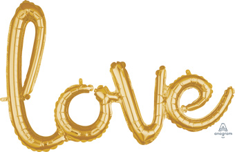 CONSUMER INFLATED LETTER PHRASES SCRIPT LOVE GOLD 31 (PKG)