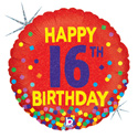 18C HB 16TH BIRTHDAY CONFETTI (HOLO)(PKG)