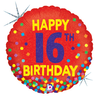 18C HB 16TH BIRTHDAY CONFETTI (HOLO)(PKG)