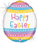 18SHP PASTEL STRIPES HAPPY EASTER EGG (HOLO)(D)