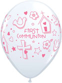 11C FIRST COMMUNION WHITE W/PINK INK (D) sale