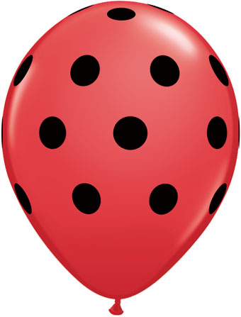 11C POLKA DOTS BIG RED W/BLACK INK (BAG 50)