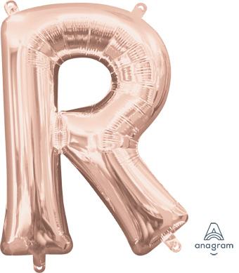 MIN SHP LETTER R ROSE GOLD ANAGRAM CONSUMER INFLATED (PKG)