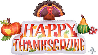 LRG SHP HAPPY THANKSGIVING BANNER 36 (D) sale