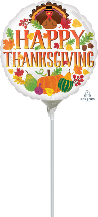 9C HAPPY THANKSGIVING TURKEY & DECOR AIR FILL ONLY (D) sale