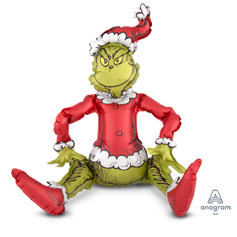 LRG SHP SITTING SANTA GRINCH 24 (MULTI)(PKG) AIR FILL (D)