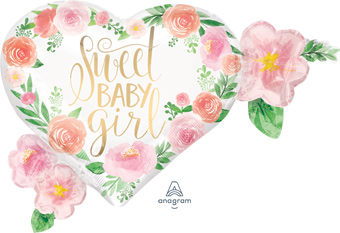 LRG SHP FLORAL SWEET BABY GIRL 27 (PKG)