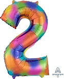 LRG SHP NUMBER 2 RAINBOW SPLASH ANAGRAM 33 (PKG)(D) sale