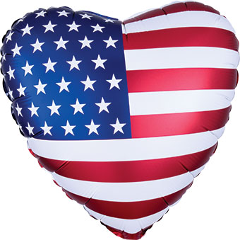 18H SATIN INFUSED HEART FLAG (PKG)