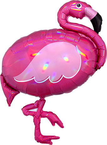 LRG SHP IRIDESCENT PINK FLAMINGO 33 (HOLO)(PKG)