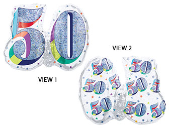 LRG SHP HB 50 HERE'S TO YOUR BIRTHDAY (HOLO)(PKG)(D) sale