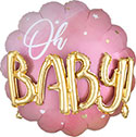 LRG SHP OH BABY PINK (MULTI-BALLOON)(PKG) 30