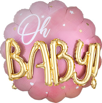 LRG SHP OH BABY PINK (MULTI-BALLOON)(PKG) 30