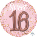 LRG SHP SWEET SIXTEEN BLUSH (MULTI-BALLOON) 36 (PKG)