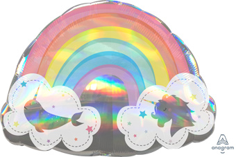 LRG SHP MAGICAL RAINBOW UNICORN NARWHAL 28 (HOLO)(PKG)