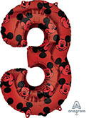 LRG SHP NUMBER 3 RED MICKEY MOUSE 34 (PKG)(D) sale