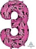 LRG SHP NUMBER 3 PINK MINNIE MOUSE 34 (PKG)(D) sale