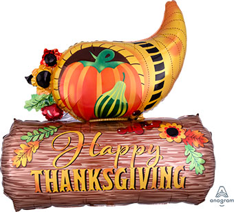 LRG SHP HAPPY THANKSGIVING CORNUCOPIA 28 (D) sale