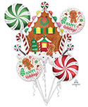 BOUQUET GINGERBREAD HOUSE & CANDY (PKG)