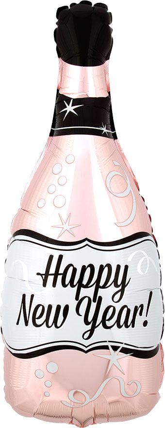 18SHP HAPPY NEW YEAR ROSE GOLD BUBBLY BOTTLE (D) sale